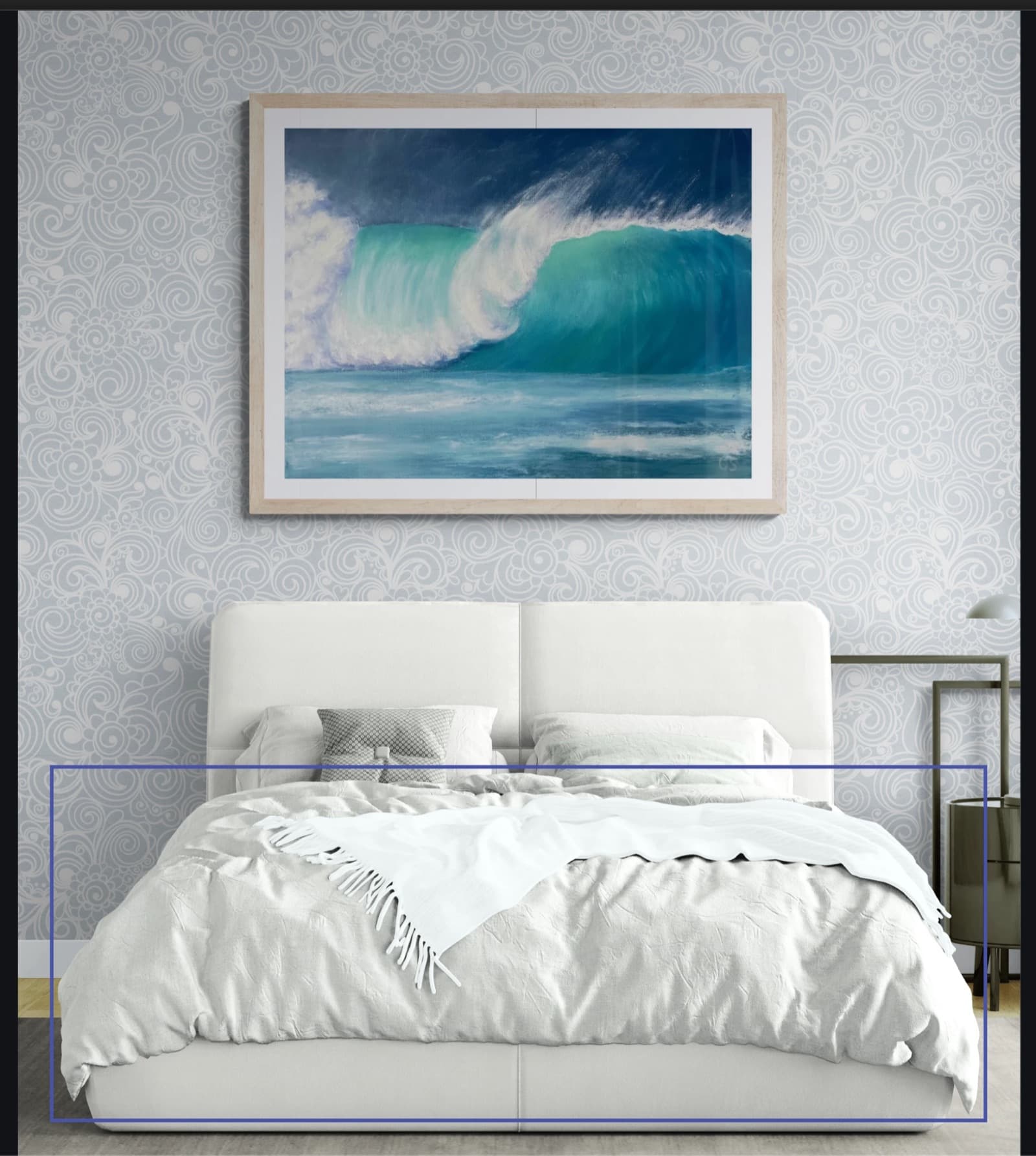 Original Canvy editor with the bed selected so its color can be changed