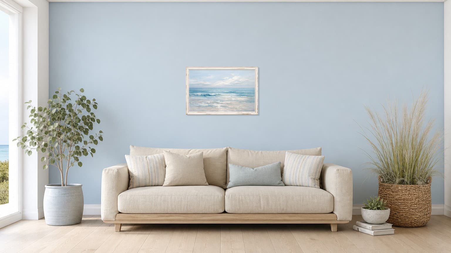 Artwork shown in a unique AI-generated room scene