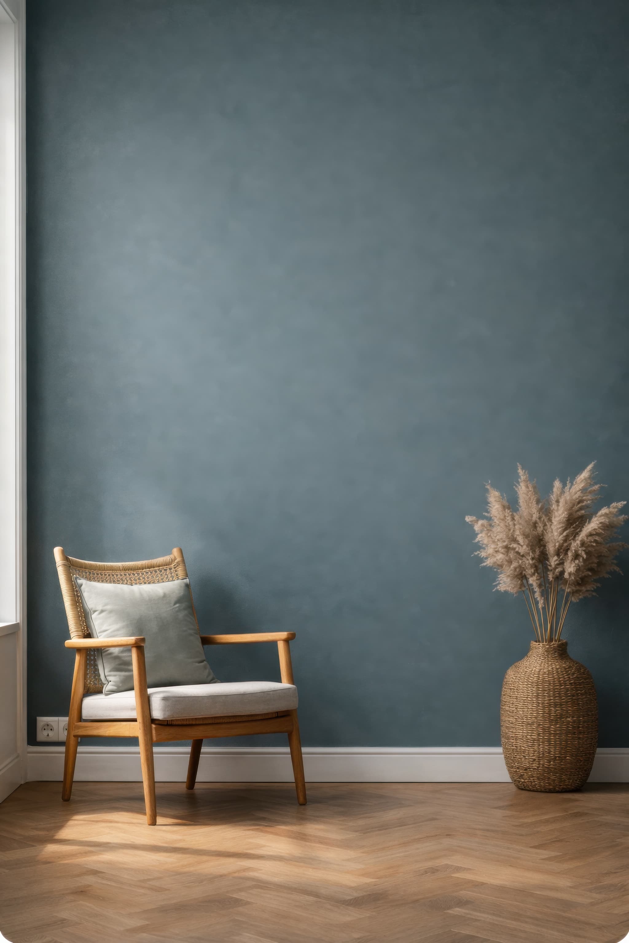 Minimalist interior with pampas grass, ranked 16 among triptych mockups