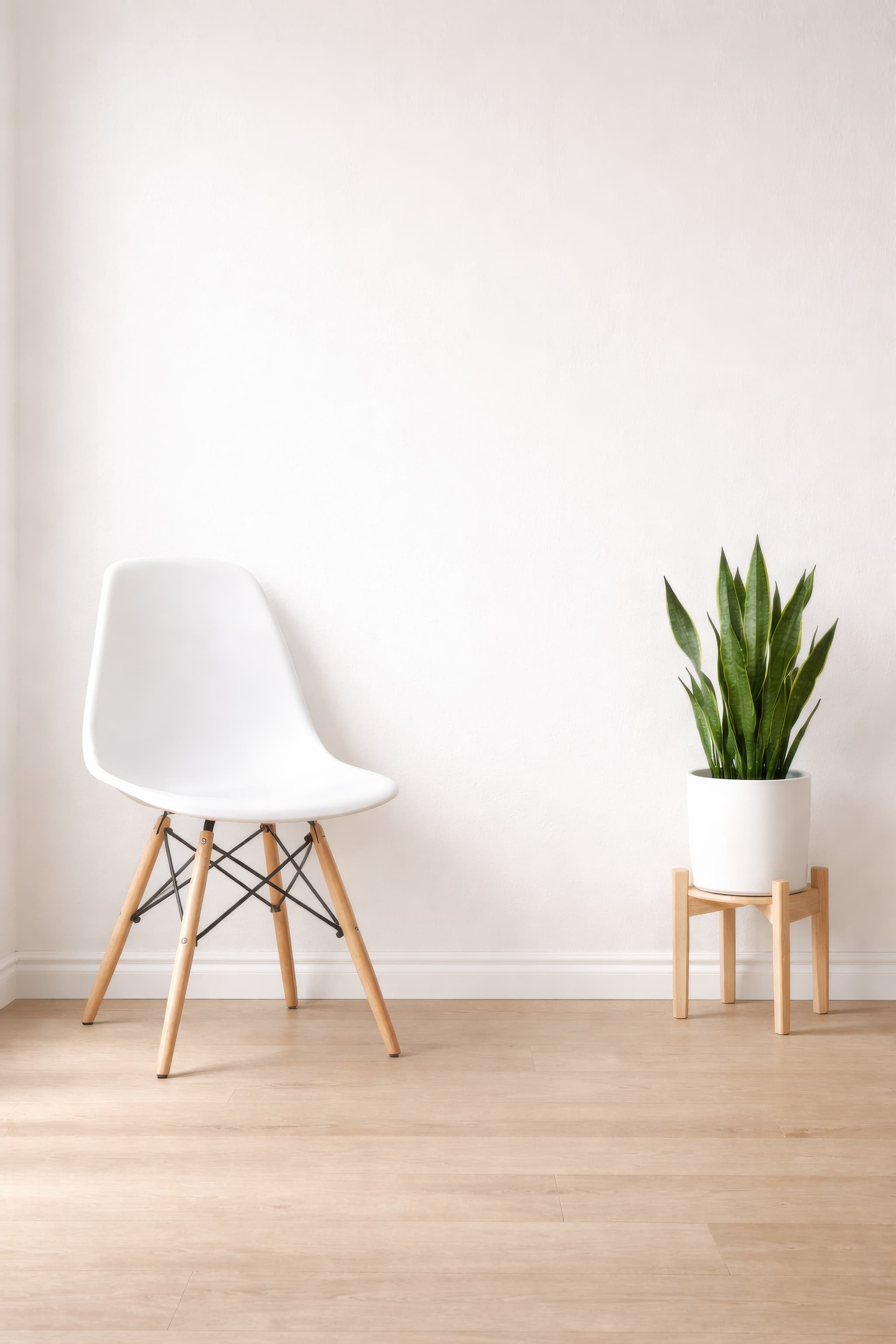 Cozy corner with chair and plant, ranked 5 among bedroom mockups
