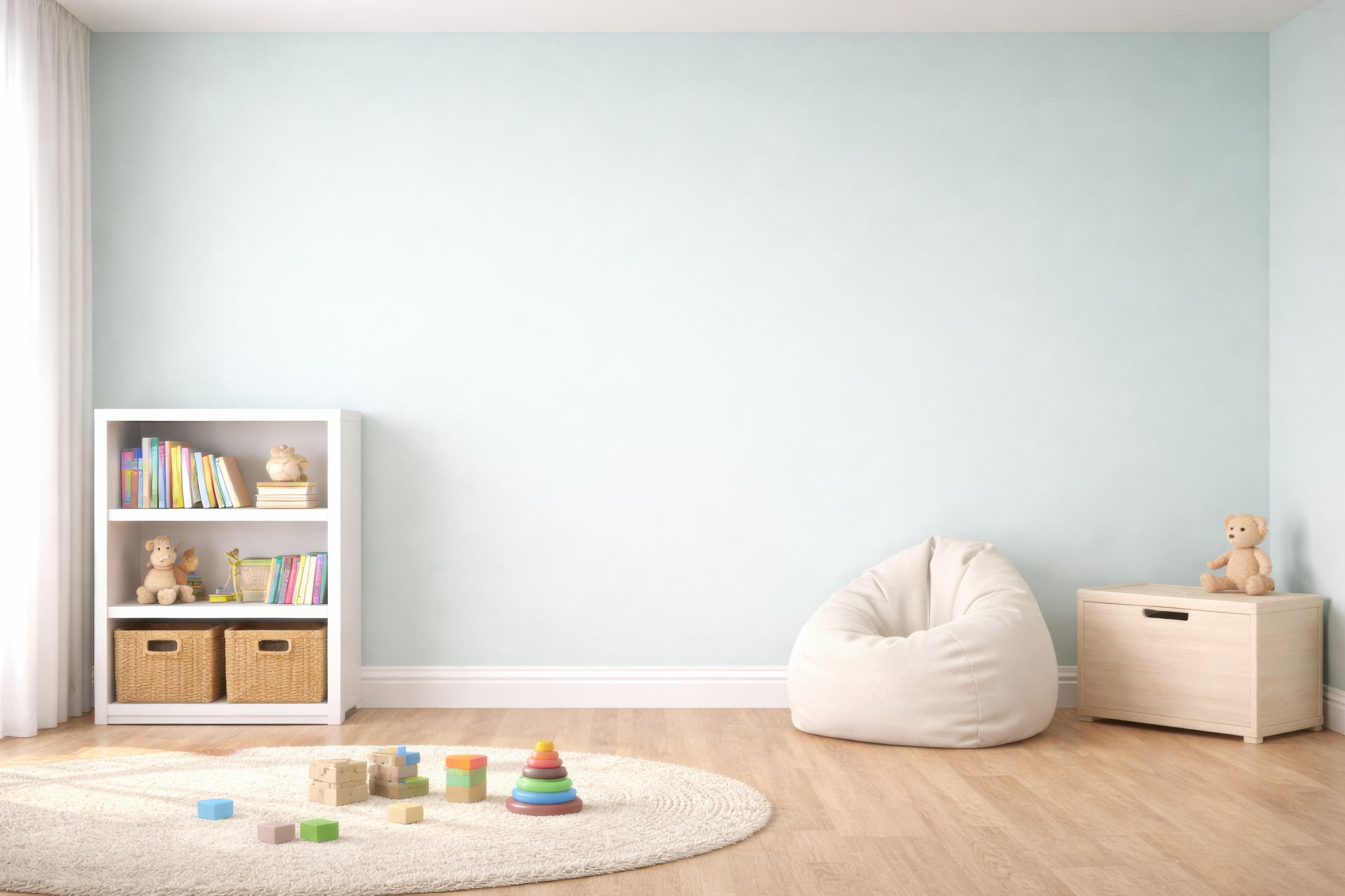 Kids Room with Aqua Walls, ranked 6 among nursery mockups