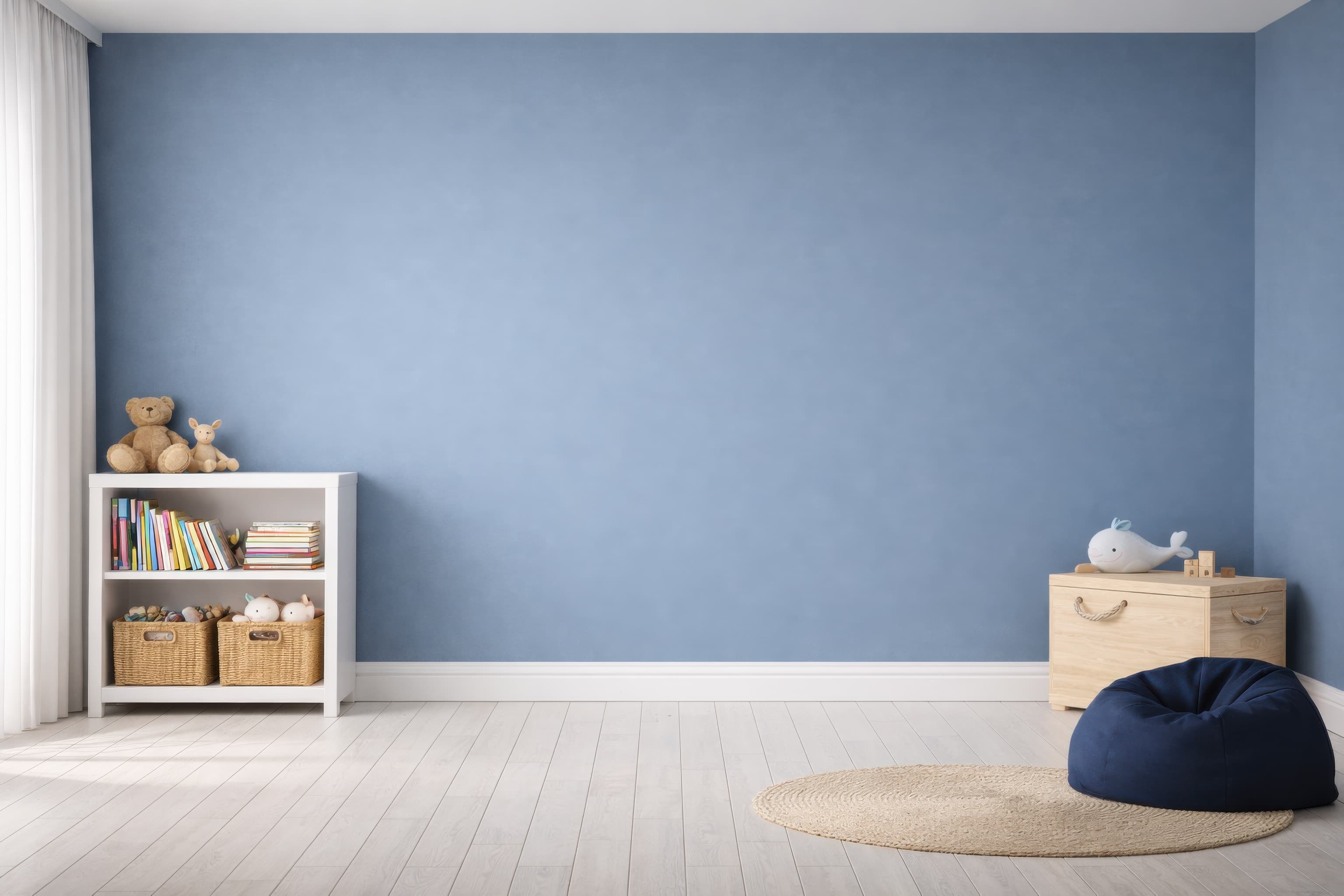 Kids Room with Blue Walls, ranked 12 among nursery mockups
