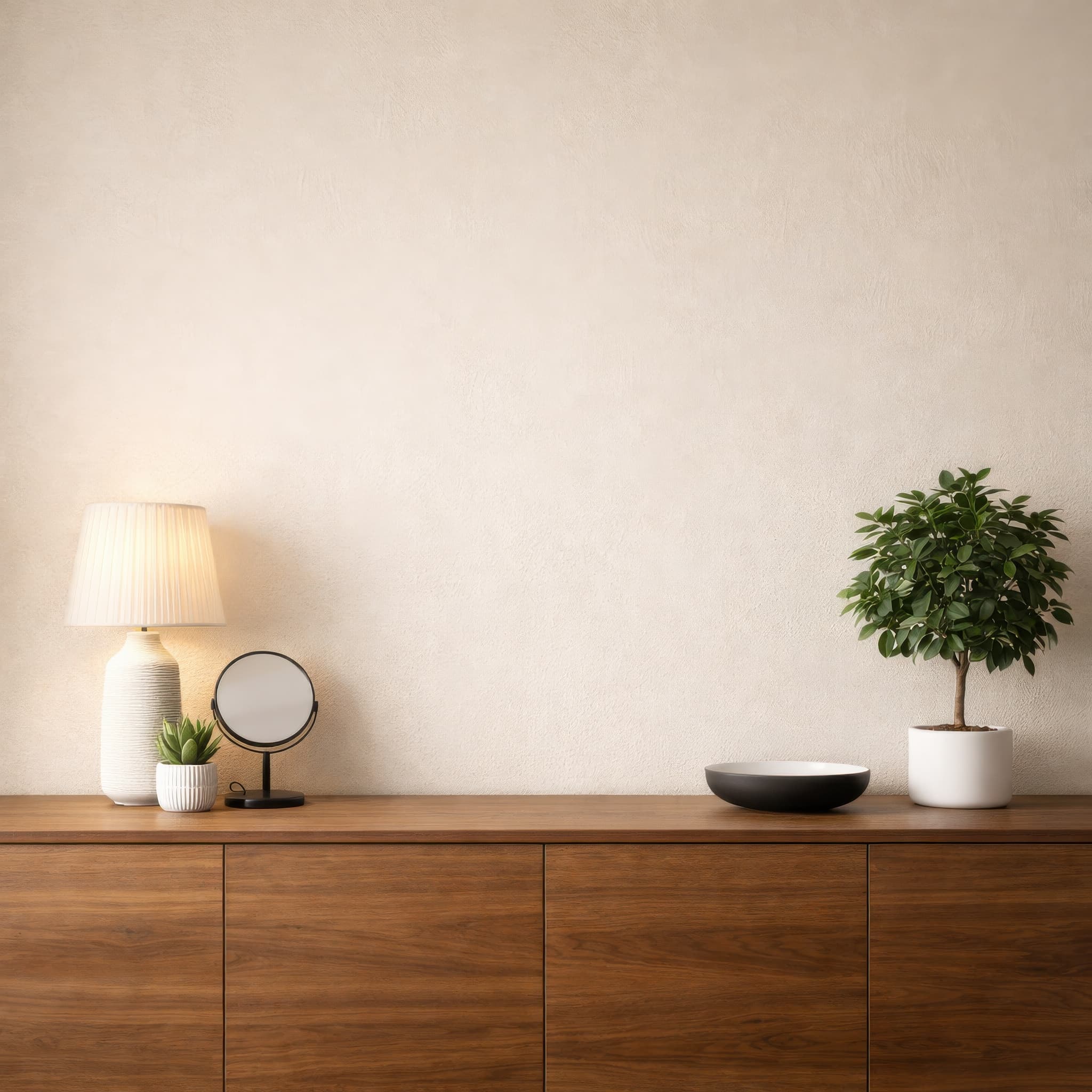 Living Room with Small Potted Tree, ranked 3 among blank-wall mockups