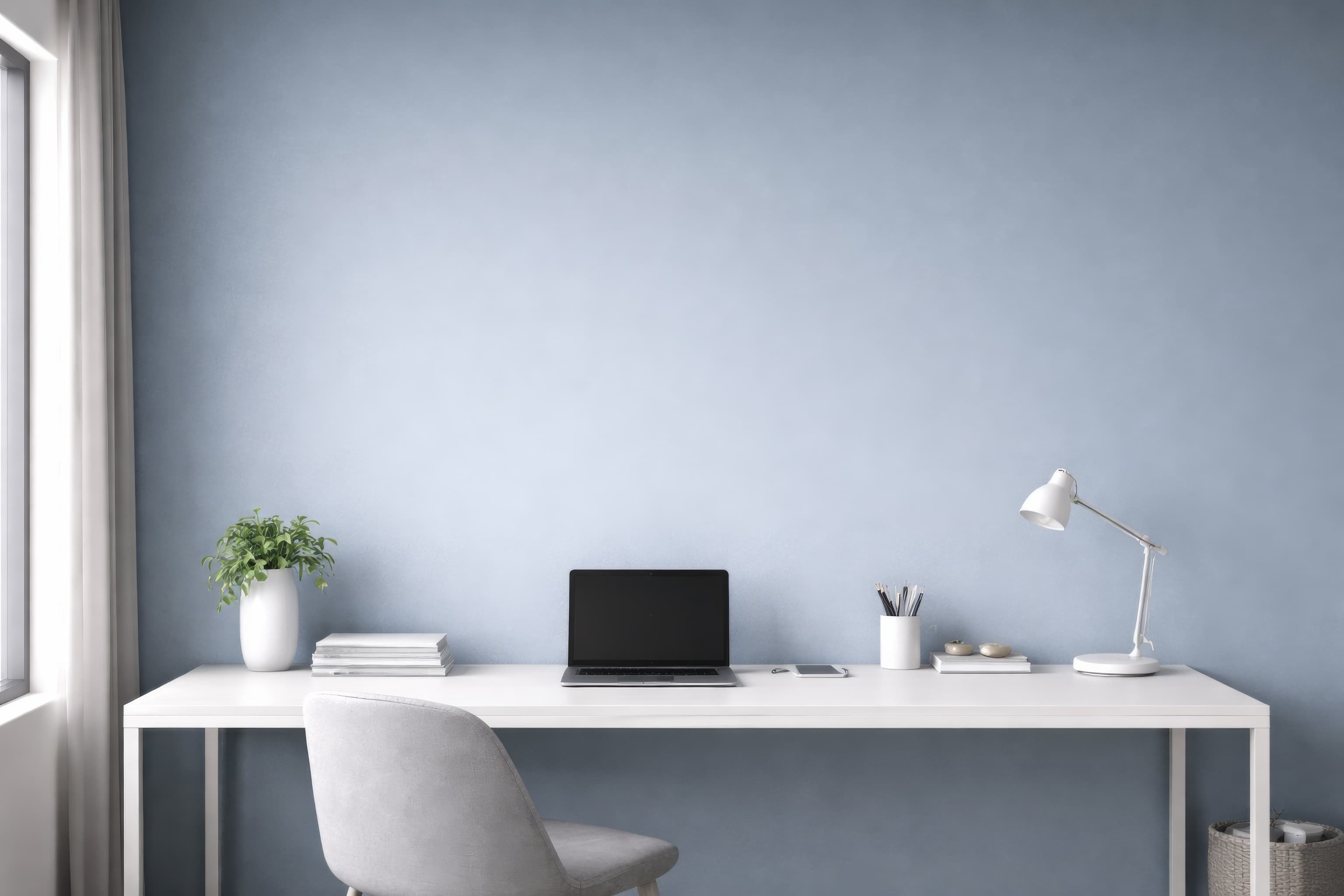 Dusty Blue Design Office, ranked 15 among office mockups