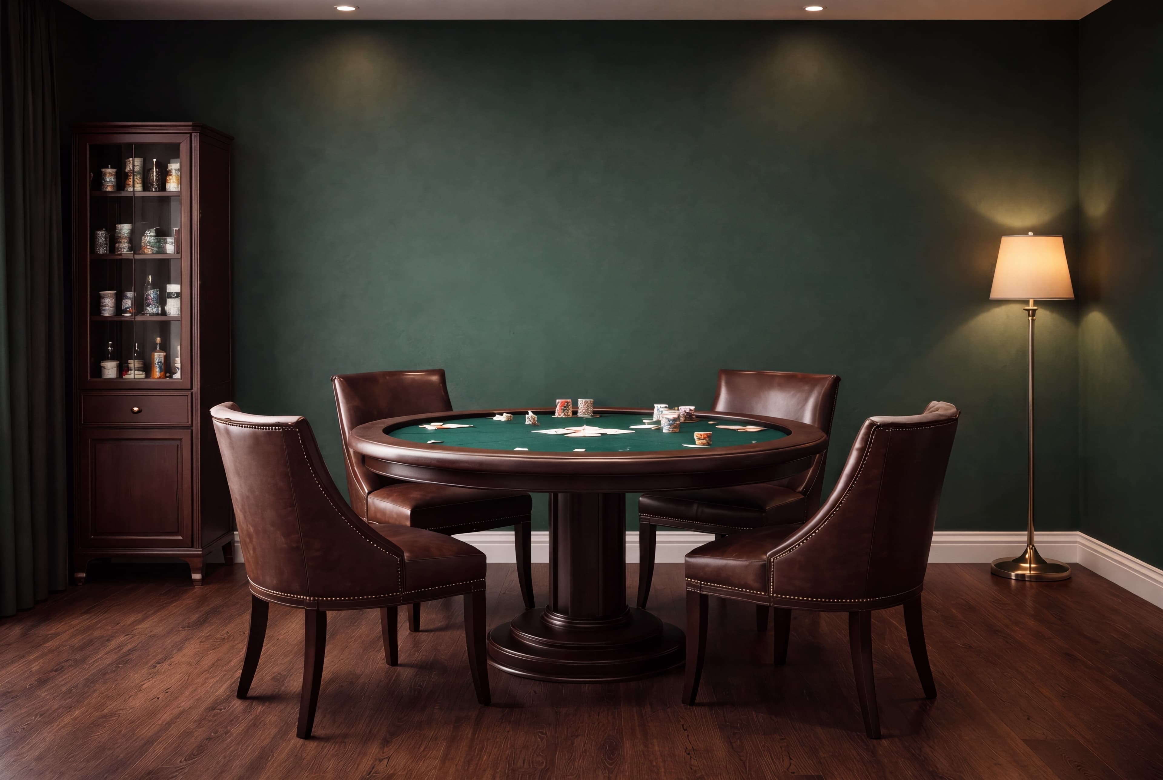 Poker Room with Green Walls, ranked 12 among man cave mockups
