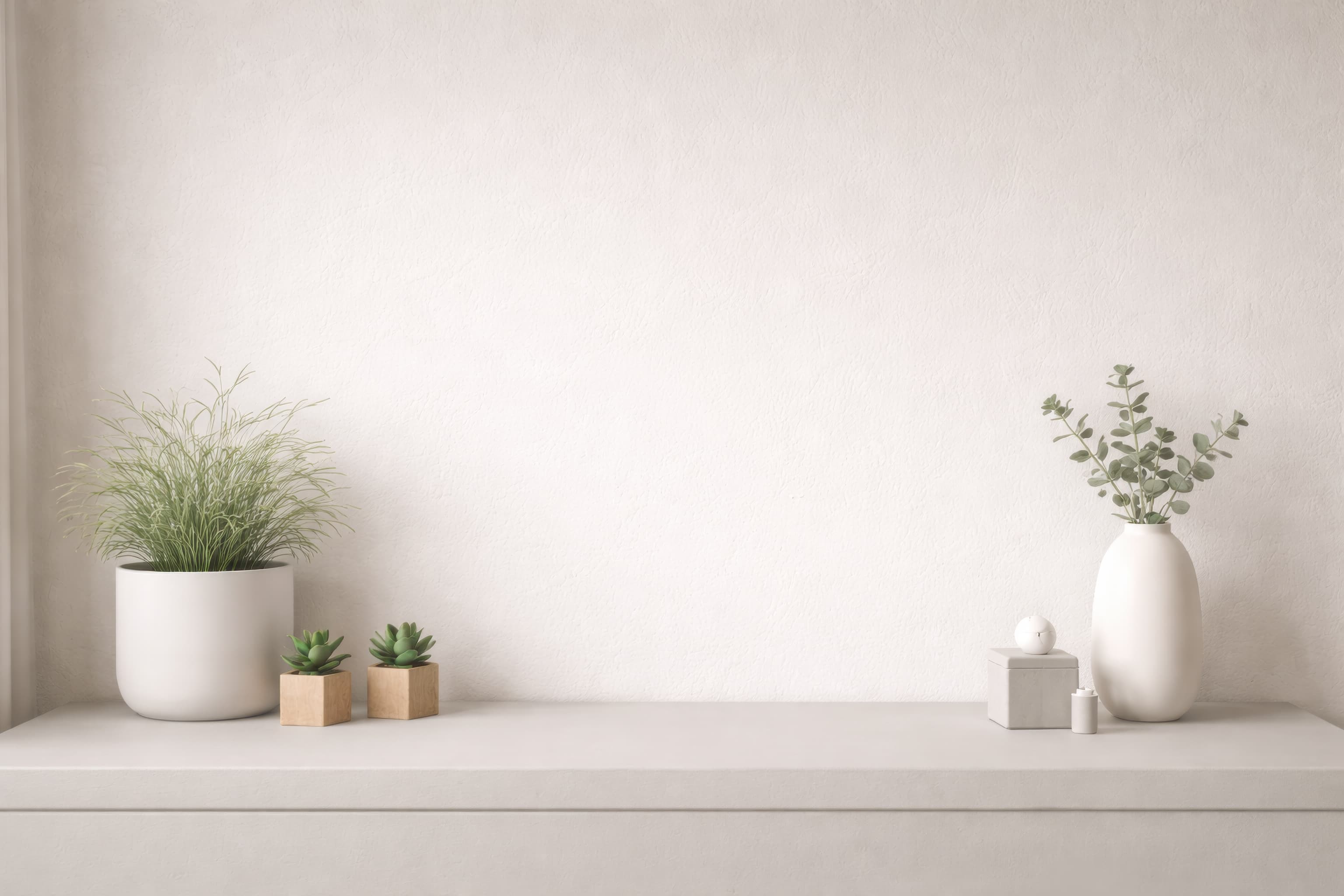 Small White Table with Wall, ranked 2 among blank-wall mockups