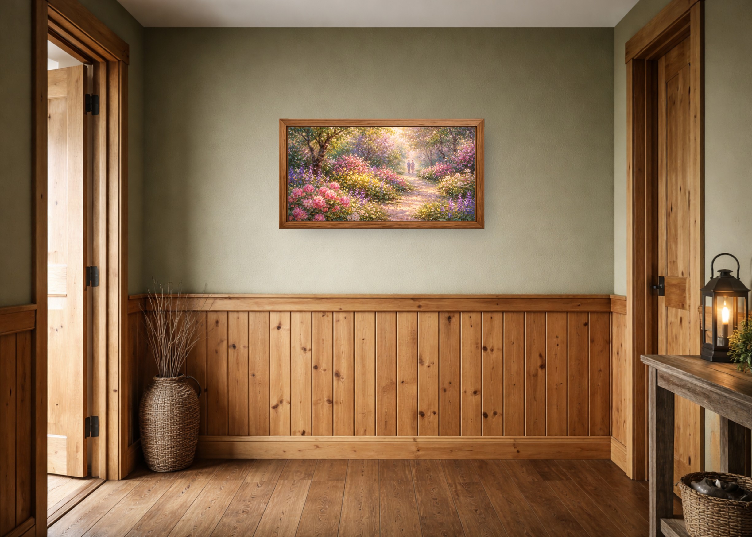 Wall art mockup example in a realistic room