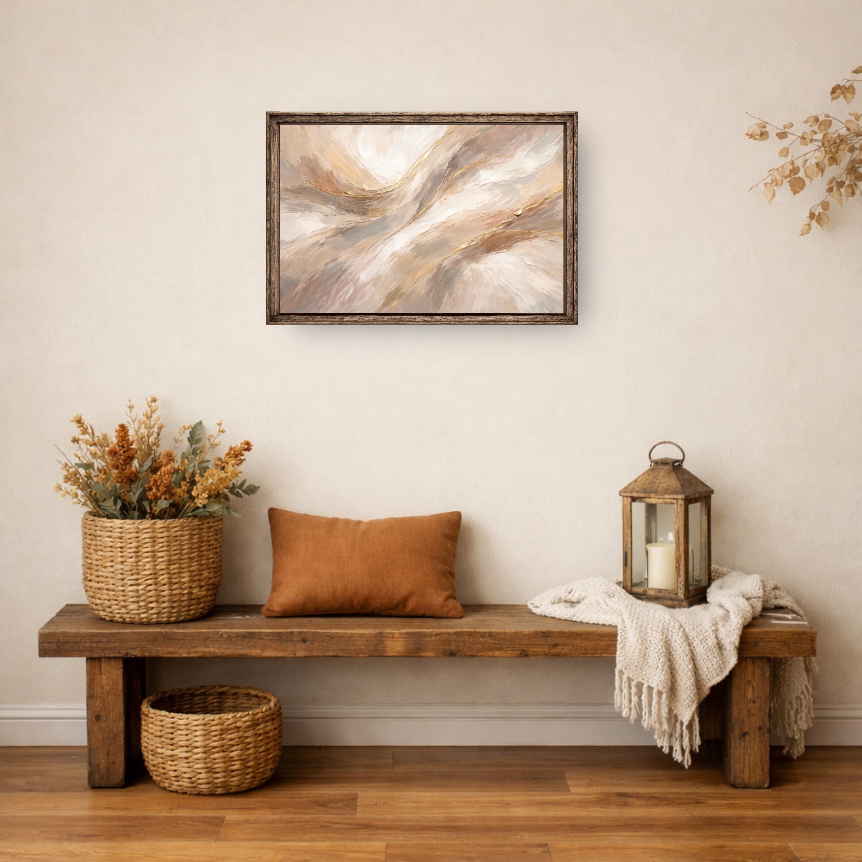 Wall art mockup example in a realistic room