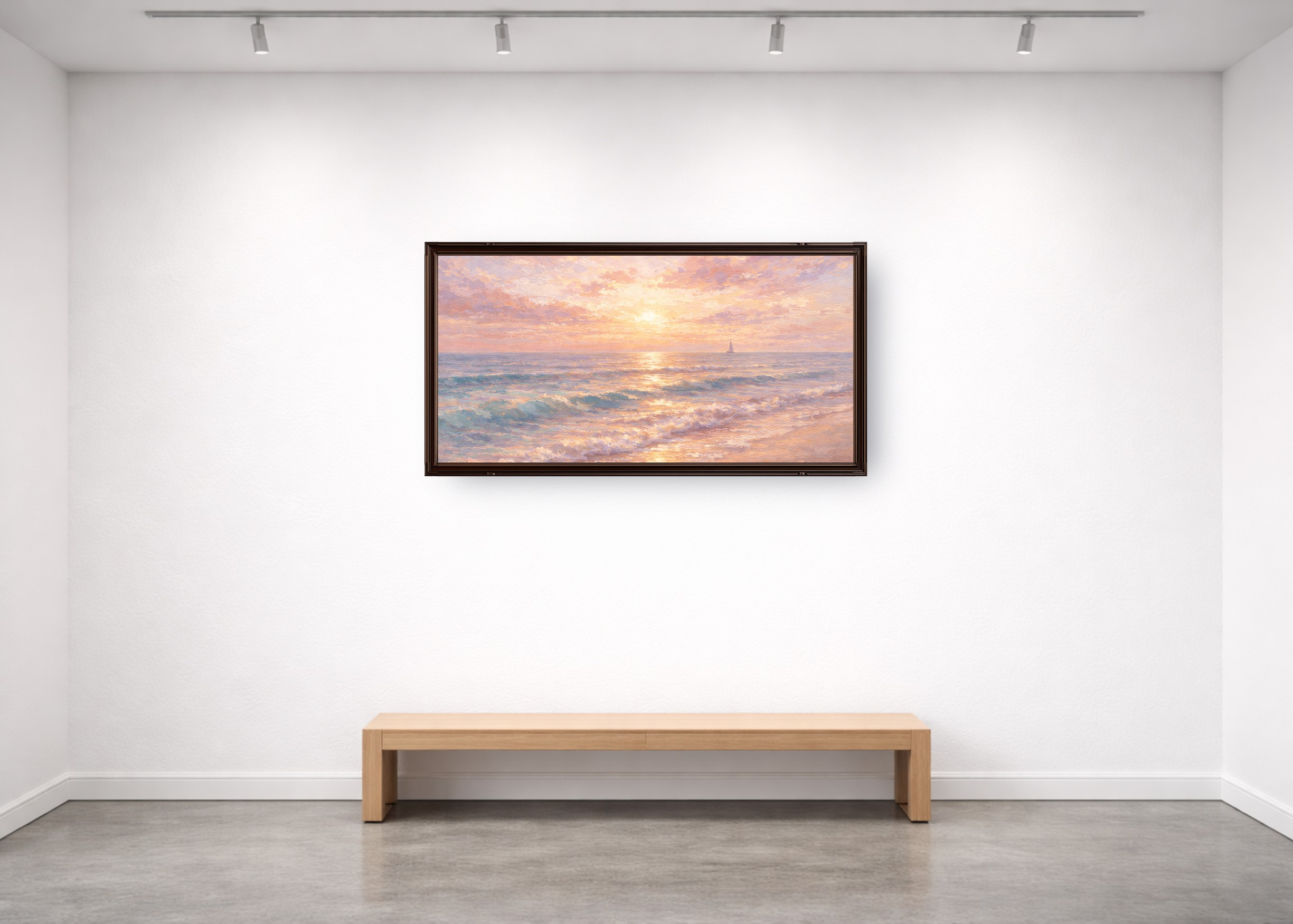 Wall art mockup example in a realistic room
