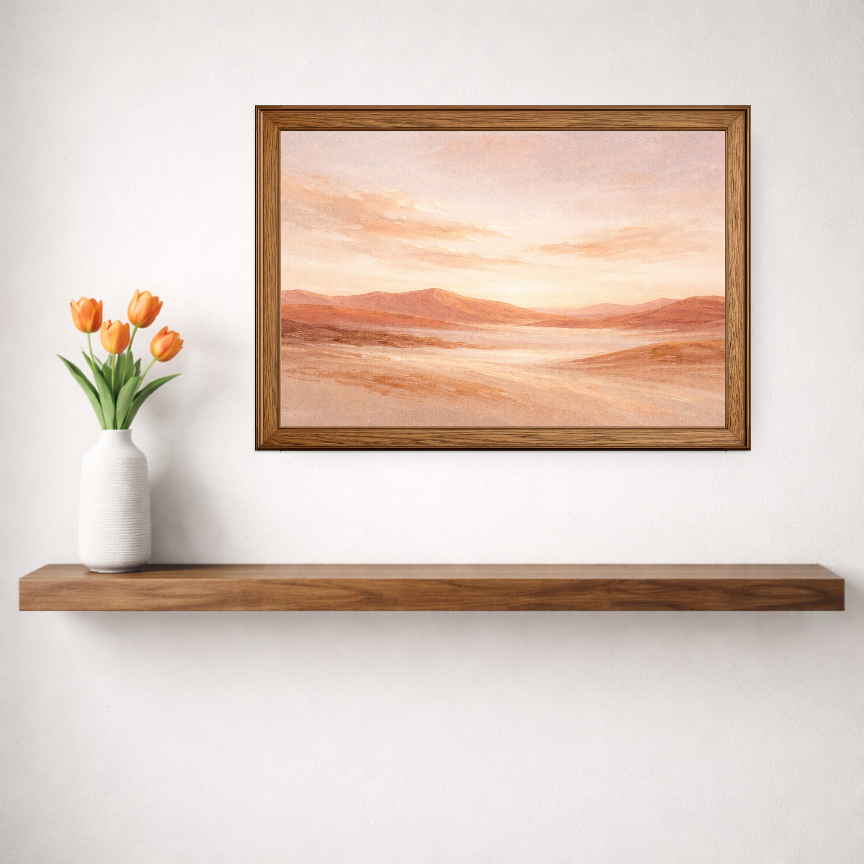 Wall art mockup example in a realistic room