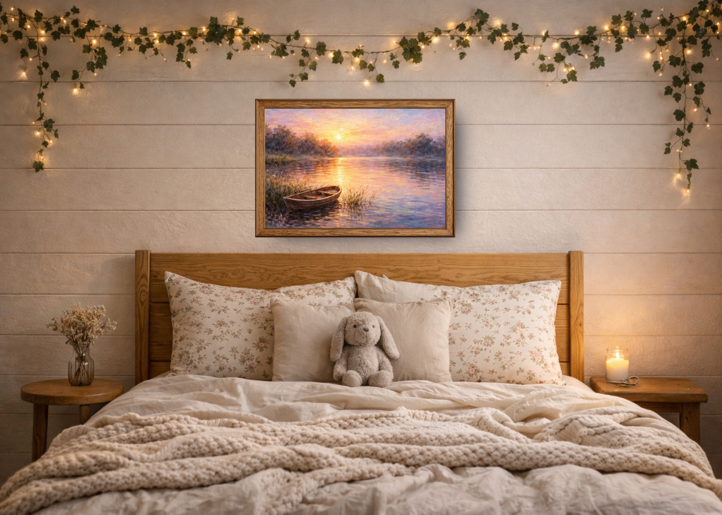 Wall art mockup example in a realistic room