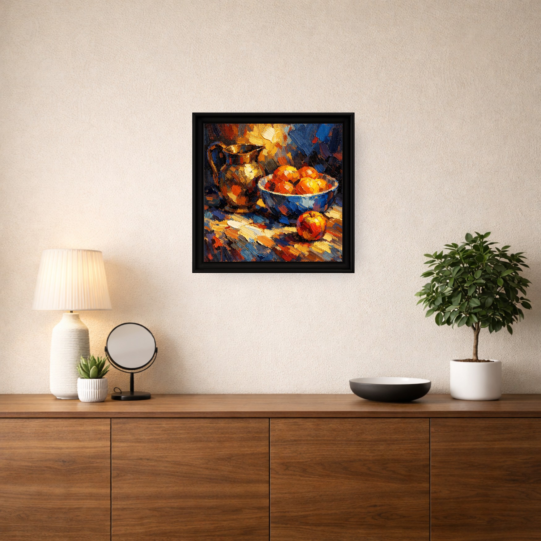 Wall art mockup example in a realistic room